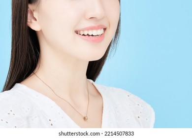 Woman Showing Bright White Teeth