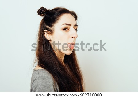 Similar – Image, Stock Photo woman in irreverent pose