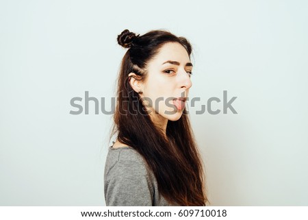 Similar – Image, Stock Photo woman in irreverent pose