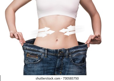 Woman Shows Her Weight Loss Big Stock Photo Shutterstock