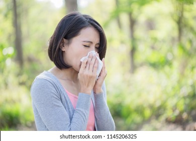 woman with sick and feel bad in winter