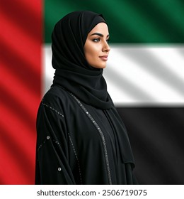 Woman Side View Wearing Black Abaya AI-generated image 2508663081 ...