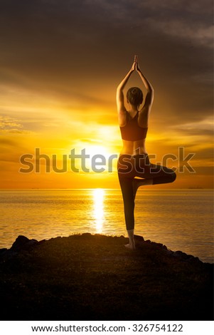 Similar – Women doing pilates on the beach