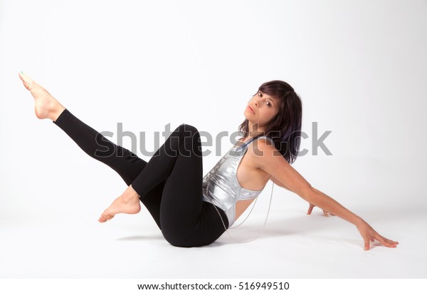 silver leotard