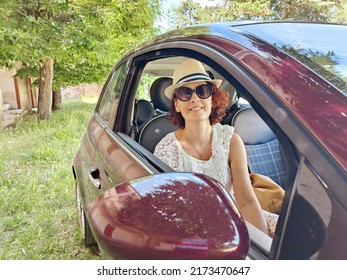 Woman Sitting On The Passenger Side Car