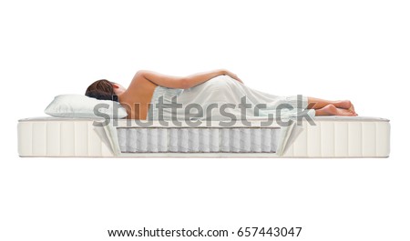 Woman sleeping on pocket spring mattress