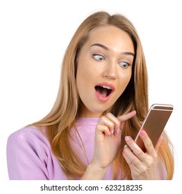 Woman with smartphone - Shutterstock ID 623218235
