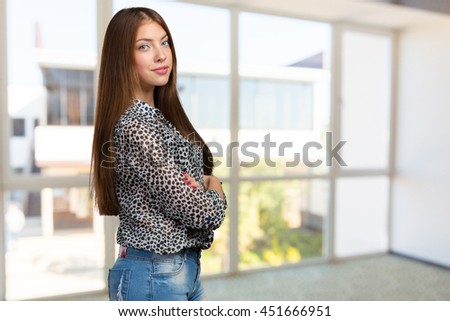 Woman smiling with perfect smile