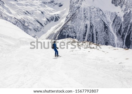 Similar – Hiker on the Zugspitze