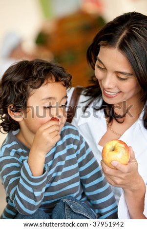 Similar – Image, Stock Photo mom Nutrition Lifestyle