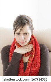 Woman With Sore Throat