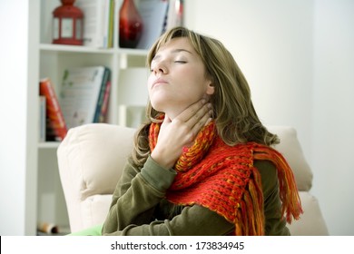 Woman With Sore Throat