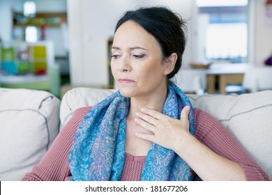 Woman With Sore Throat