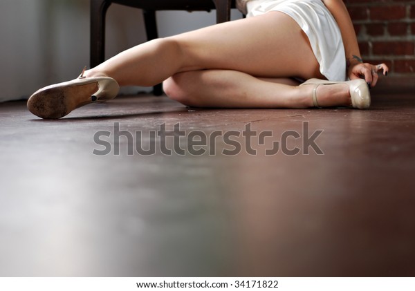 Girl Spitting Her Feet