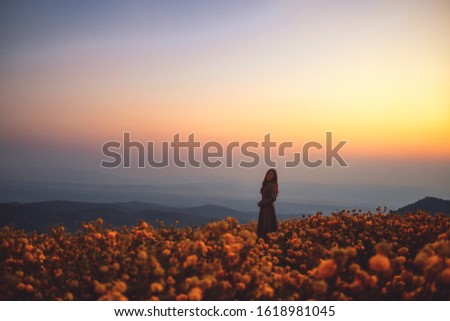 Similar – Image, Stock Photo Summer flowers before summer flower dress