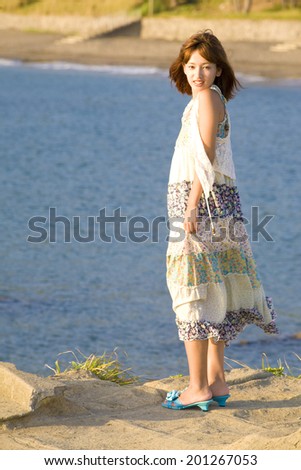 Similar – woman on the beach