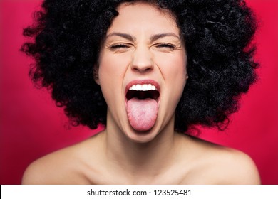 Woman Sticking Her Tongue Out