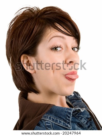 Woman Sticking Out Her Tongue