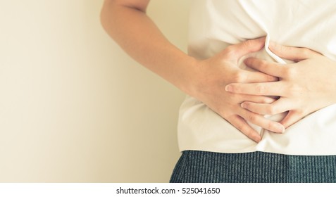 Woman Stomach Ache Because Of Gastritis Or Menstruation And Digestive That Are Sign Of Stomach Trouble