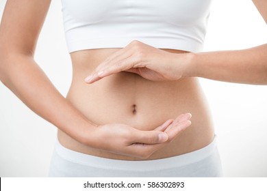 Woman Stomach Ache,health Care Concept.