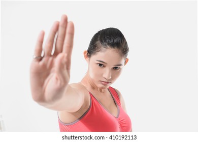 A Woman With A Stop Gesture