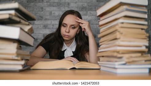 Woman Student Boring Reading Book Library Stock Photo 1421472116 ...