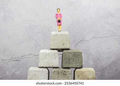 Woman SUCCESS female victory Woman standing on top of concrete blocks STRONG Feminism wins! Woman SUCCESS girl victory Woman on top of concrete blocks STRONG powerful - Powered by Shutterstock