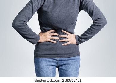 Woman Suffering Abdominal Pain Woman Suffering Stock Photo 2183322451