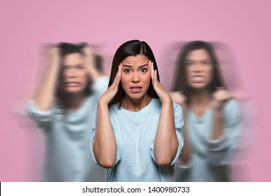 Woman Suffering From Female Hormonal Emotional Pain, Mental Anguish And Imbalance, Depression, Anger, And Uncontrollable Mood Swings