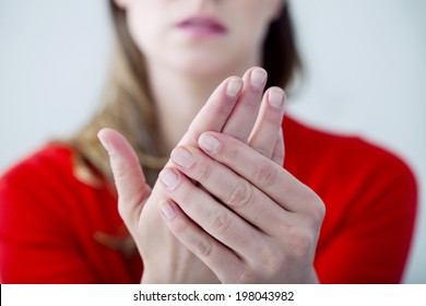 Woman Suffering From Hand Pain.