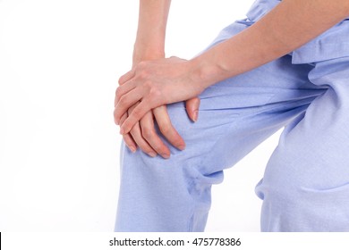 Woman Suffering From Knee Joint Pain, Arthritis, Gout