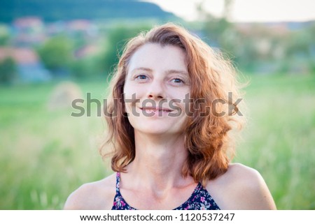 Similar – Foto Bild Junge Frau sitzend im Wald.