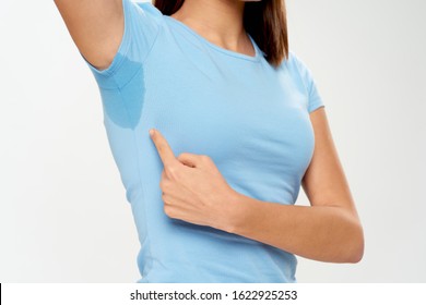 Woman With Sweaty Armpit Odor Deodorant