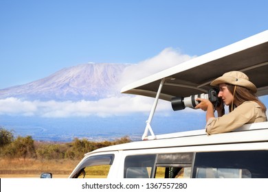 Woman Taking Shots During Kenyan Safari Game Drive