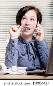 Woman Talking By Phone