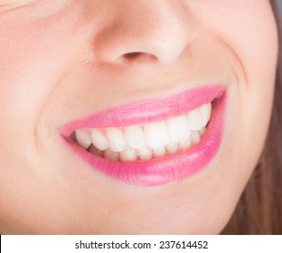 Woman teeth macro