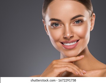 Woman Teeth Smile Healthy Beauty Female Natural Skin Cosmetic Concept Young Model With Beautiful Smile