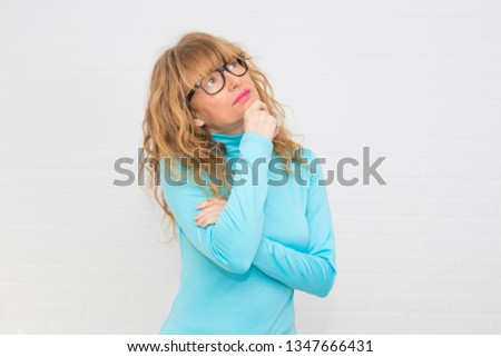 Similar – Image, Stock Photo girl office worker in bright business suit