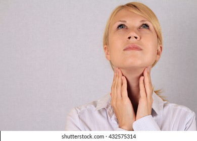 Woman thyroid gland control - Shutterstock ID 432575314