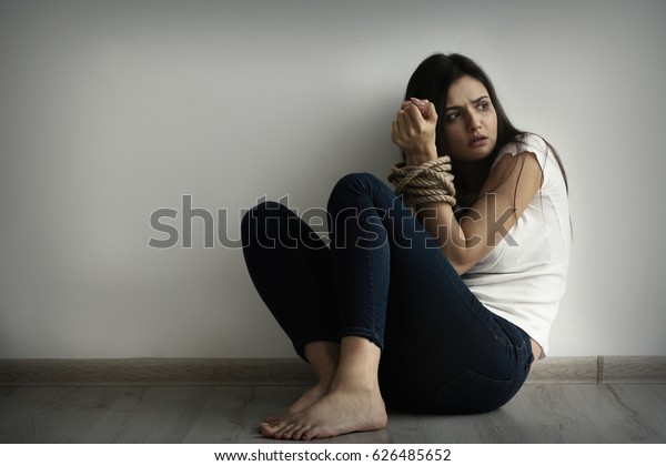 Woman Tied Hands Sitting On Floor Stock Photo 626485652 | Shutterstock