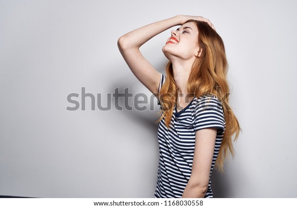 Woman Tilted Her Head Back Side Stock Photo (Edit Now) 1168030558