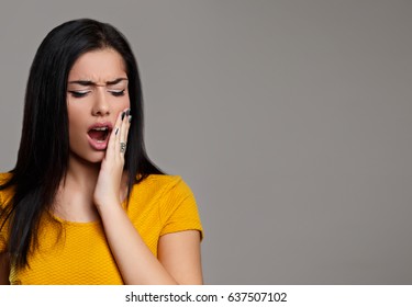 Woman With Toothache. Tooth Pain Girl