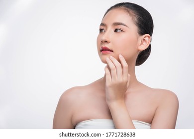 A woman touching the corner of a woman mouth. Seleective focus. - Shutterstock ID 1771728638