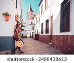 Woman tourist in spanish street- Andalusia, malaga province