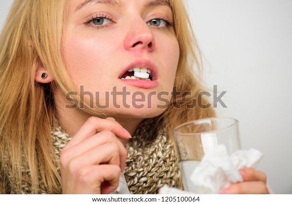 Woman Tousled Hair Scarf Hold Tablets Stock Photo Edit Now