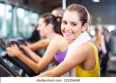 Woman Training In A Fitness Club