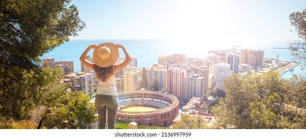 Woman Travel In Spain- Malaga