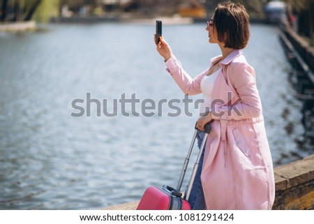 Woman with travelling bag