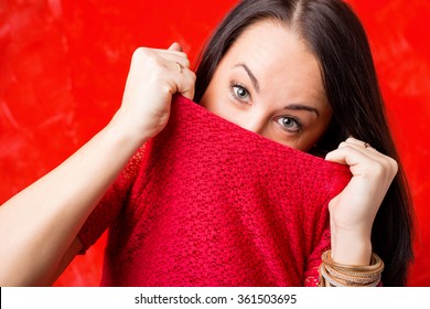 Woman Trying Hide Her Face Stock Photo (Edit Now) 361503695