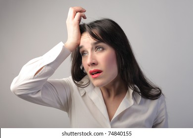 Woman Trying To Remember Something